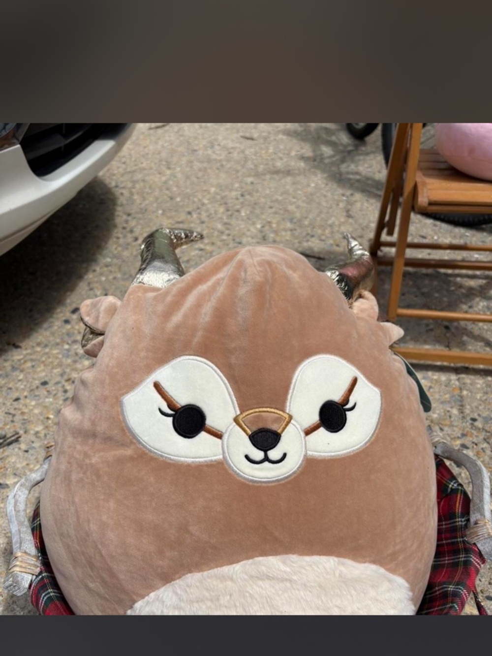 Squishmallows Tan and White Deer Plush Pillow